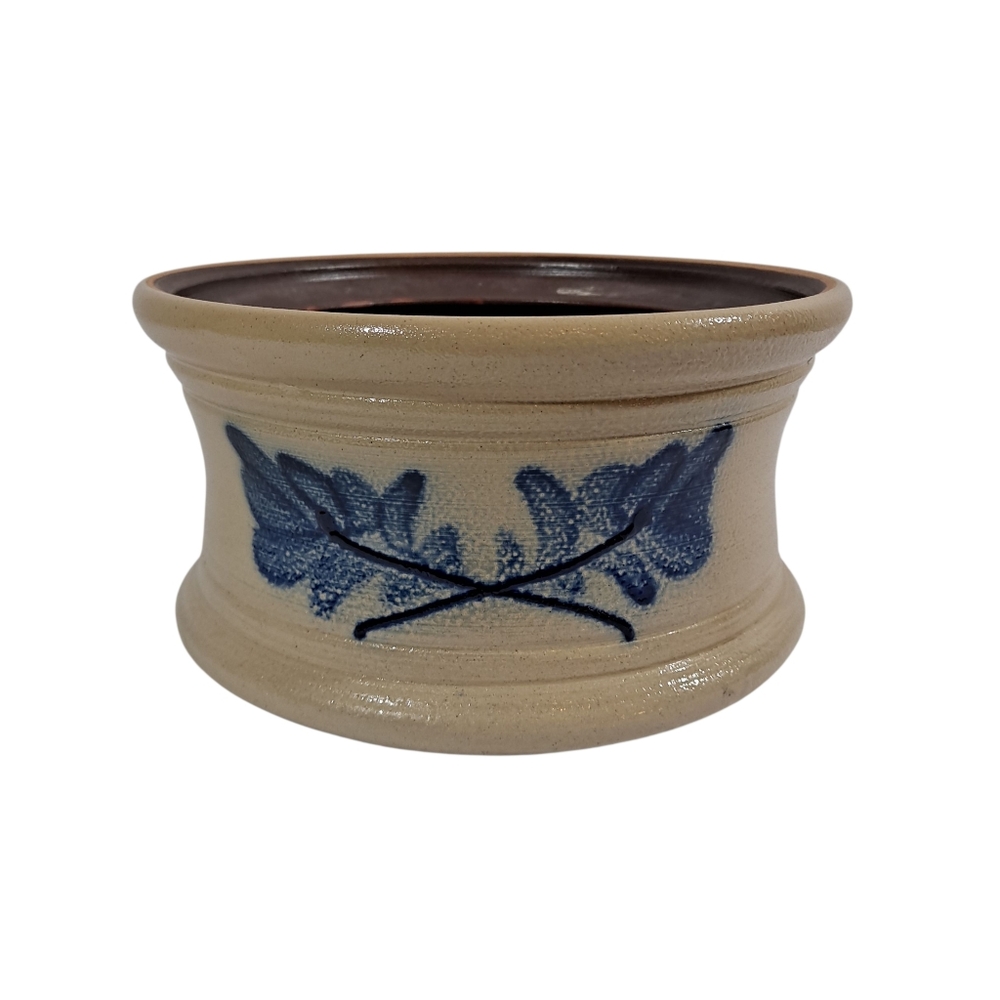 Vintage Male City Salt Glaze Pottery Crock Floral Design No Lid 2002